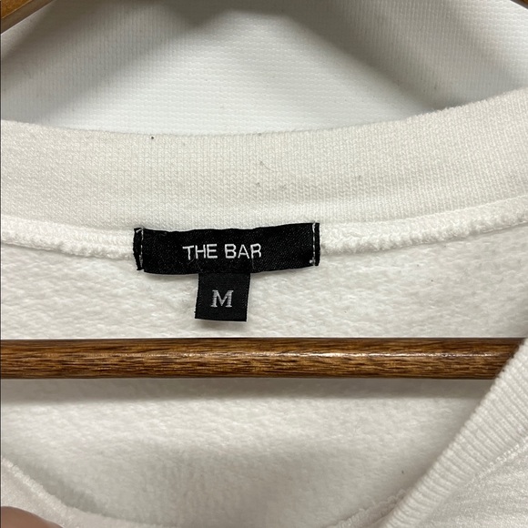 The Bar Varsity Sweatshirt in White Navy Blue Women’s M - Picture 4 of 5